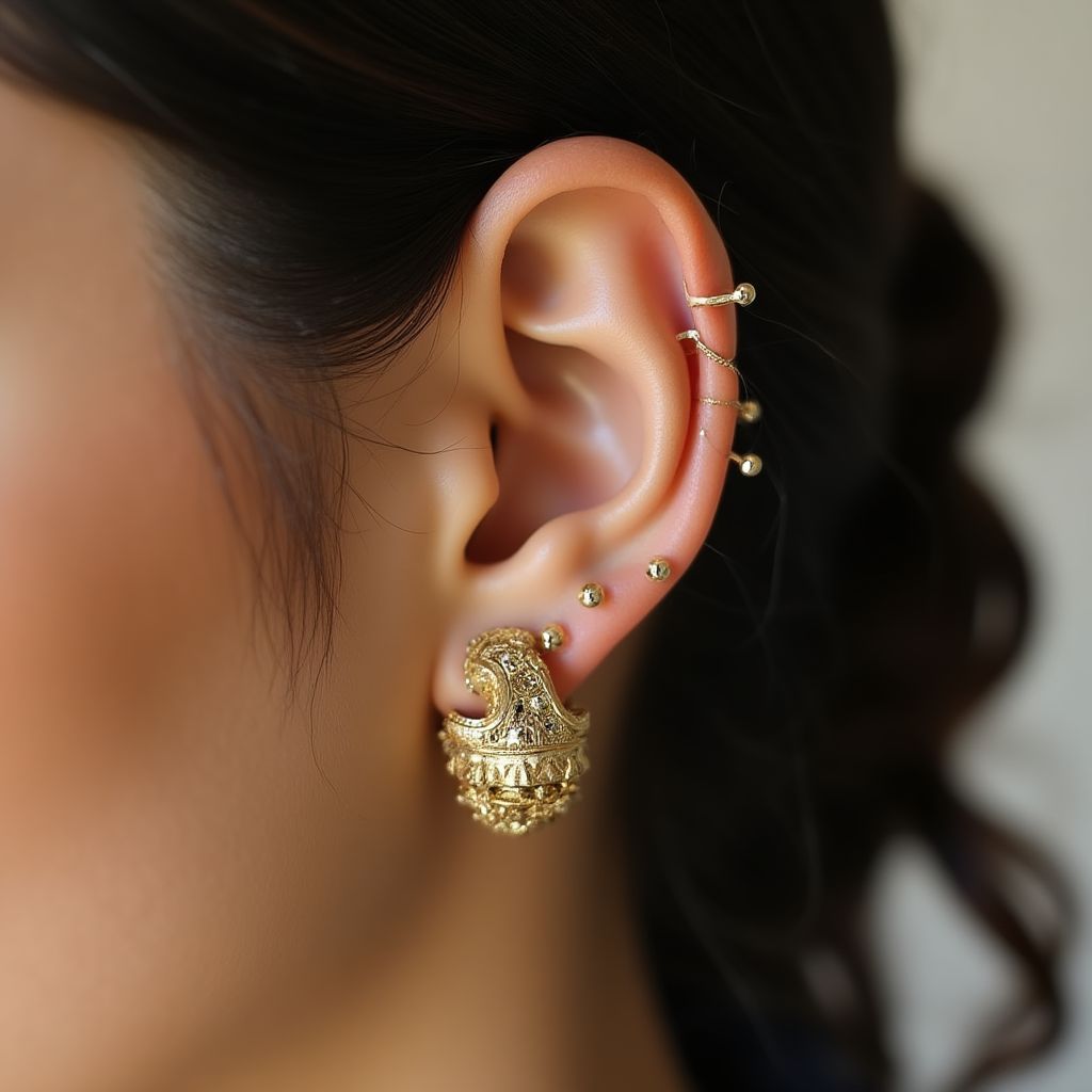 Piercing industrial con joyería personalizada