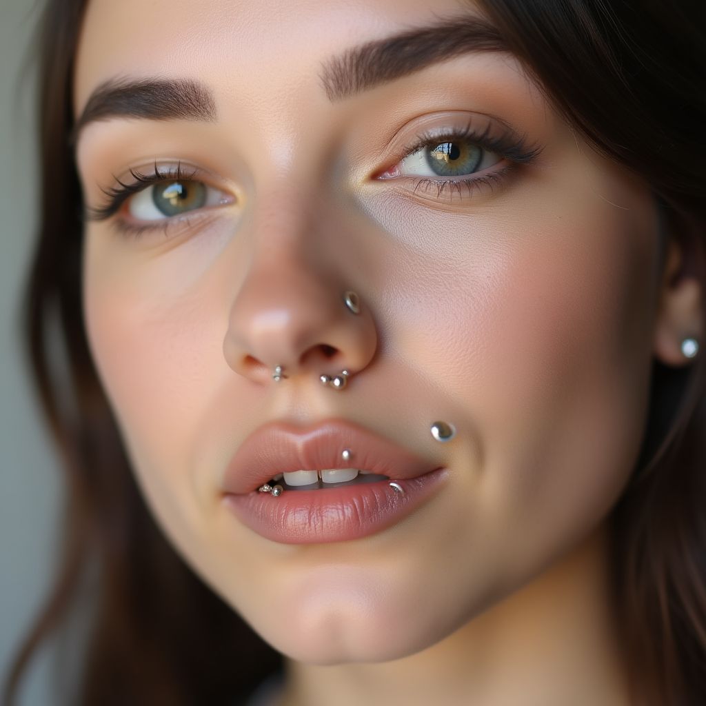 Piercing facial múltiple