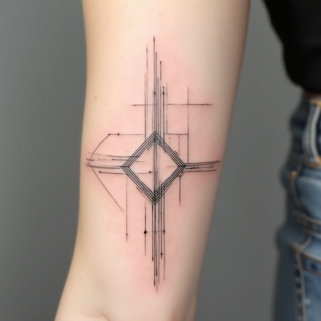 Tatuaje geométrico minimalista