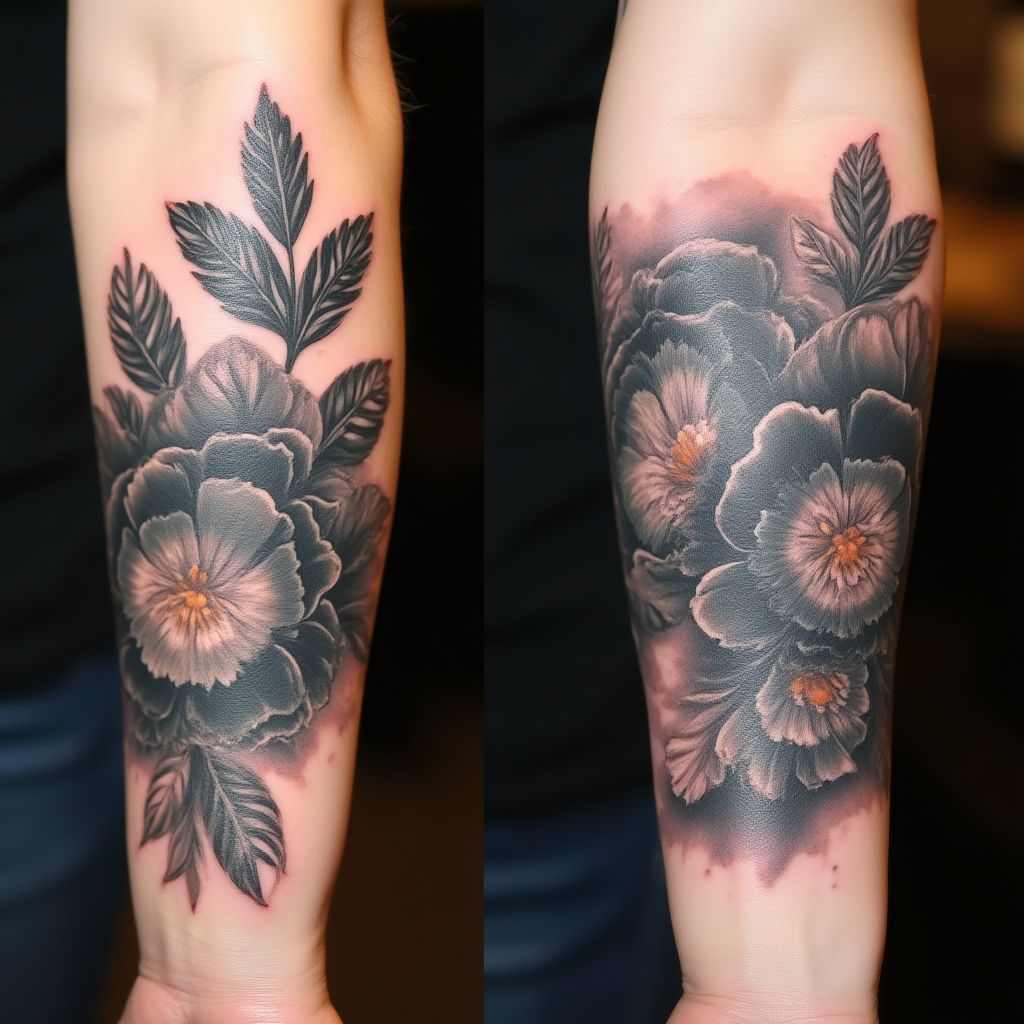 Tatuaje cover-up antes y después