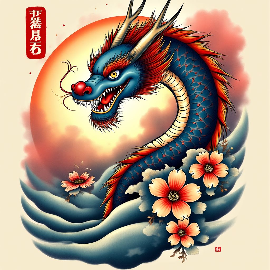 Tatuaje de estilo japonés tradicional